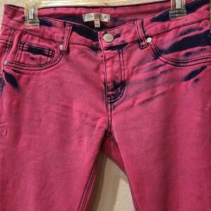 Pink colored skinny jeans Love Fire Size 7